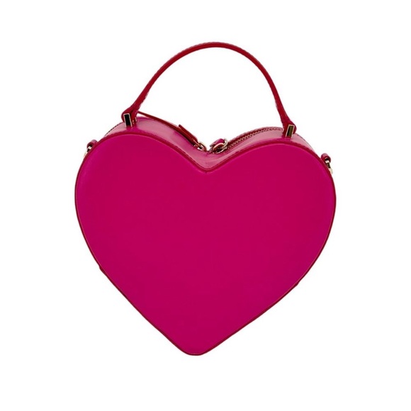 NWOT Kate Spade Pink Heart Shaped Flirt Crossbody handbag with removable strap - Picture 2 of 14